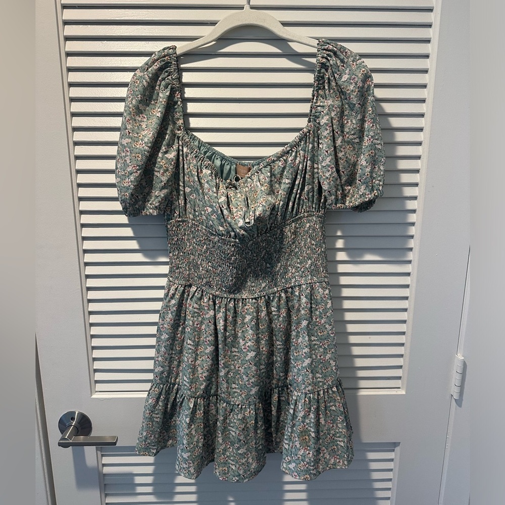Cute dress, puffy sleeves and floral!